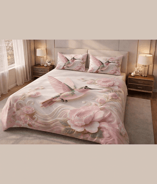 SWIZIER 7D Digital Print Fluorescent Pink Cotton 1 Double Bedsheet with 2 Pillow Covers ( 254 cm x 228 cm )
