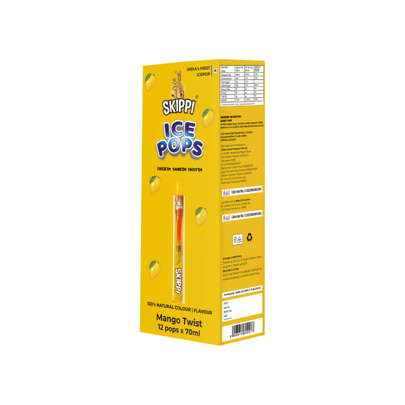 Mango Twist Flavor Skippi Natural Ice Pop, Pack of 12 Ice Pops view 8
