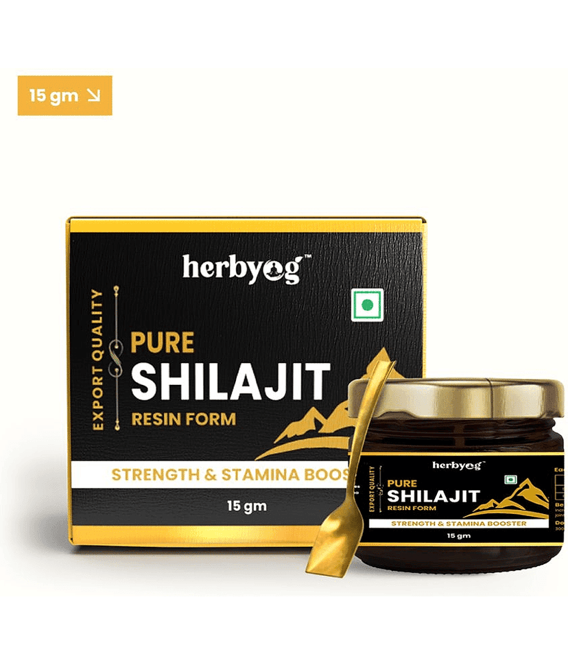Herbyog Shilajeet Gold Resin for stamina, Improves Performance, Strength & Stamina, Improves Vigour & Vitalilty, Natural Antioxidant & Anti-inflammatory, Shilajit gold capsule