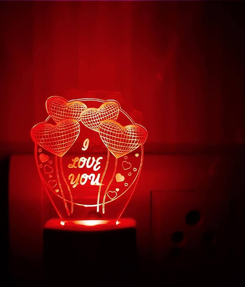 DIONA Night Lamp Heart Balloon Shape Love You Forever Romantic Couple view 2