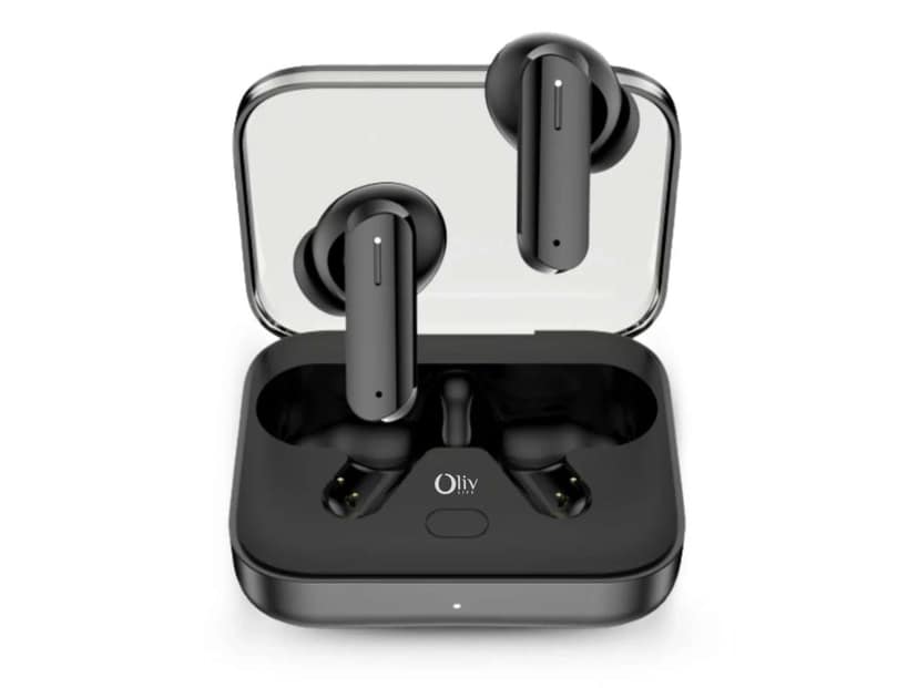 OlivLife RIVO True Wireless Earbuds, Bluetooth 6.0 in-Ear Headphones with ENC Mic, 14H Playtime, Deep Bass, Premium Sound, Type-C Fast Charging Case, - Black