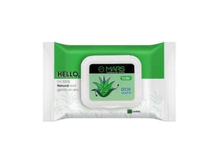 MARS Refreshing Wet Wipes for Face, Refreshing & Skin Hydration, Soothing for skin, pH Balance & Alcohol Free, Nourishing Facial Cleansing - ALOEVERA