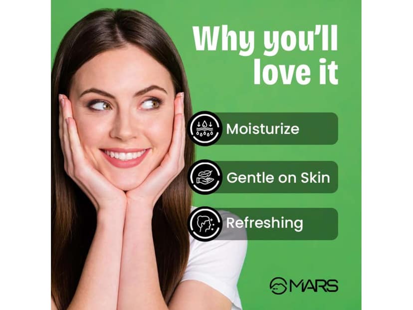 MARS Refreshing Wet Wipes for Face, Refreshing & Skin Hydration, Soothing for skin, pH Balance & Alcohol Free, Nourishing Facial Cleansing - ALOEVERA view 3