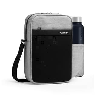 CRALOFT Office Travel Sling Bag for Man and Women 11.5" Water-Resistant Premium Polyester Crossbody Shoulder Bag for Men with Bottle Holder Multi-pocket Messenger Side Bags for iPad Mobile Passport CRALOFT Office Travel Sling Bag for Man and Women 11.5"