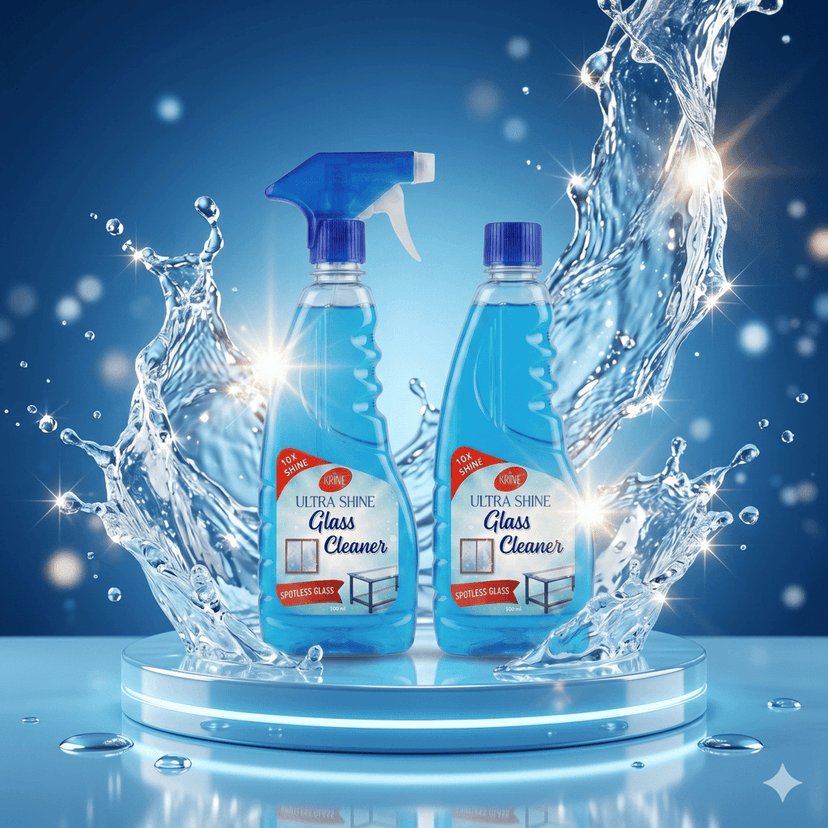 Krineet's Glass Cleaner Liquid Combo (500MLX2) | Streak-Free Shine for Glass, Mirrors & Windows | Fast-Drying Multipurpose Surface Cleaner view 4