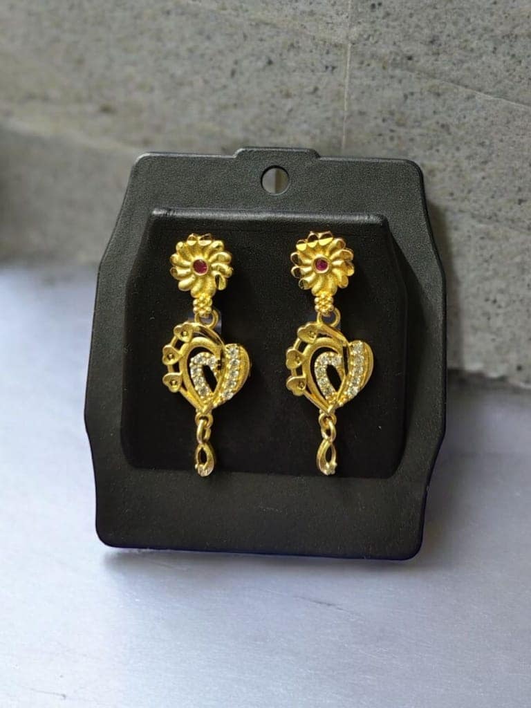 Gold-Plated American Diamond Earrings for Women | Daily Wear | Lightweight & Premium Finish view 3