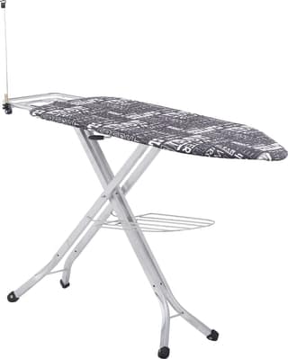 Press Table with Cloth Storage, Foldable & Board Black (114 x 45 cm) (Black)
