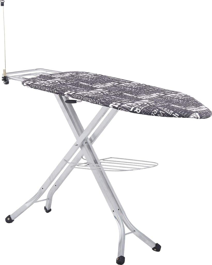 Press Table with Cloth Storage, Foldable & Board Black (114 x 45 cm) (Black)