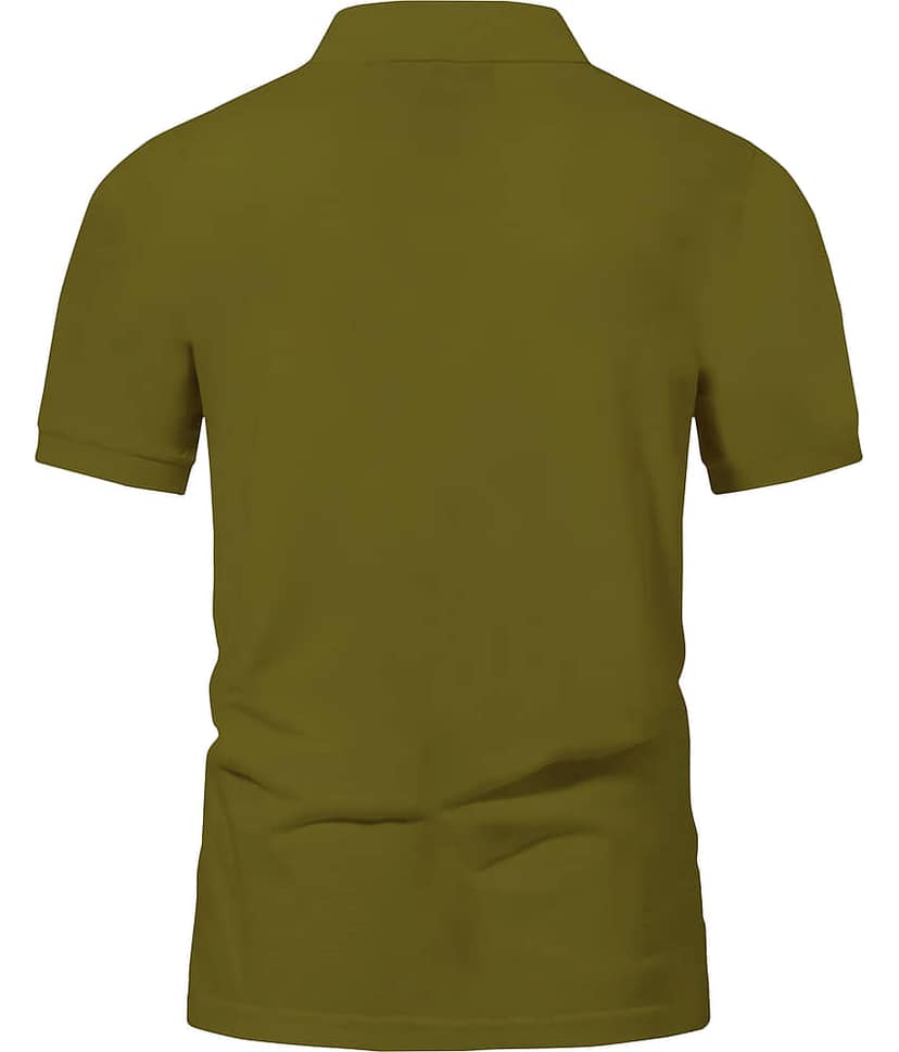 AOOSH Men Cotton Blend Regular Fit Printed Polo T Shirt ( Green ) view 2