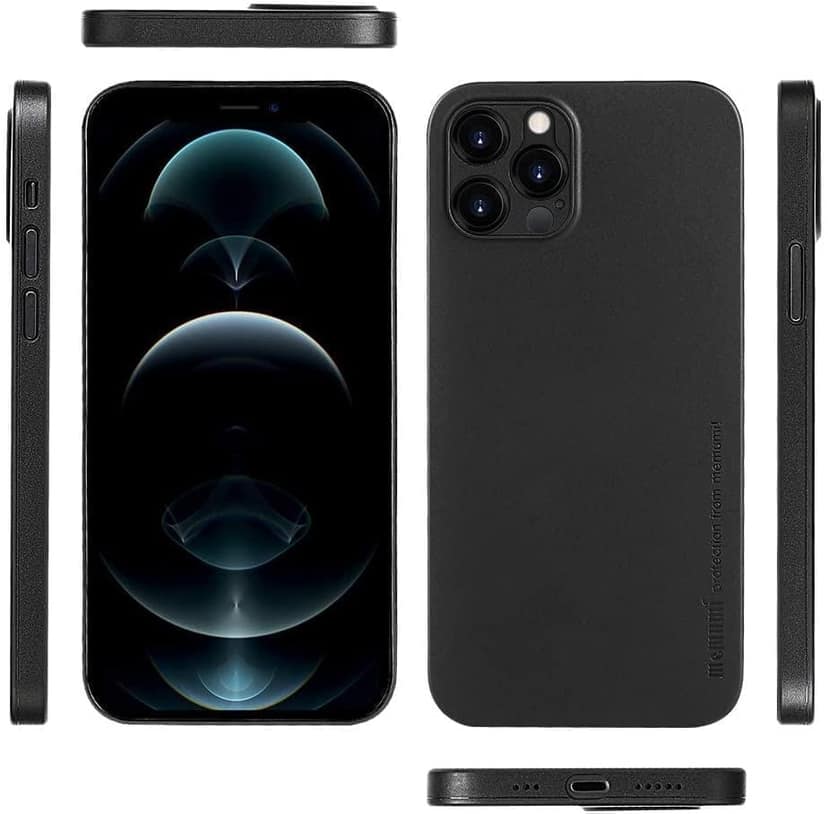 Memumi Slim Series Ultra Thin 0.3mm Back Cover for Apple iPhone 12 Pro - Black (6.1") view 2
