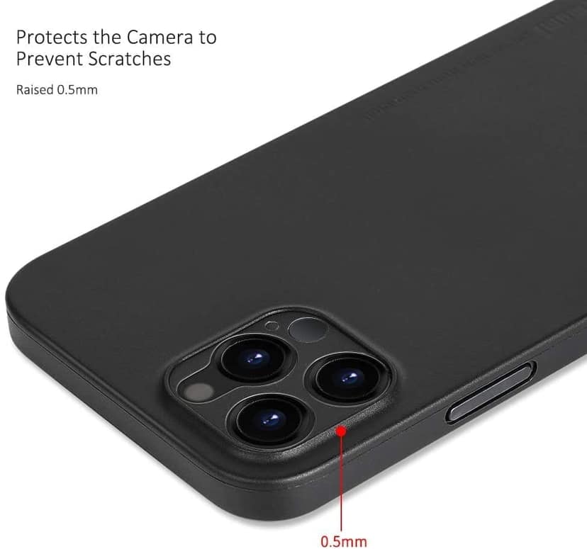 Memumi Slim Series Ultra Thin 0.3mm Back Cover for Apple iPhone 12 Pro - Black (6.1") view 5