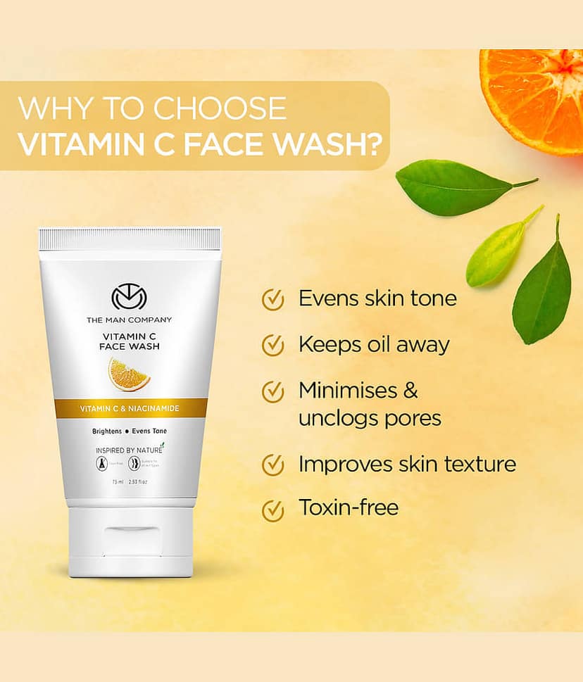 The Man Company Vitamin C Serum with Glow Pro Face Wash for Oily Skin | Get Soft & Even Skin view 2