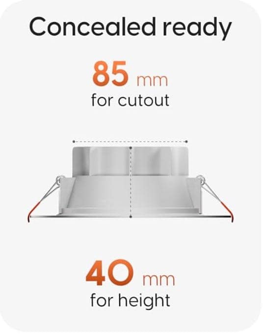 UBX Flora 9W LED Down Light, Round, Pack of 4, Recessed Ceiling LED Light, Suited for 3 inch Junction Box view 3