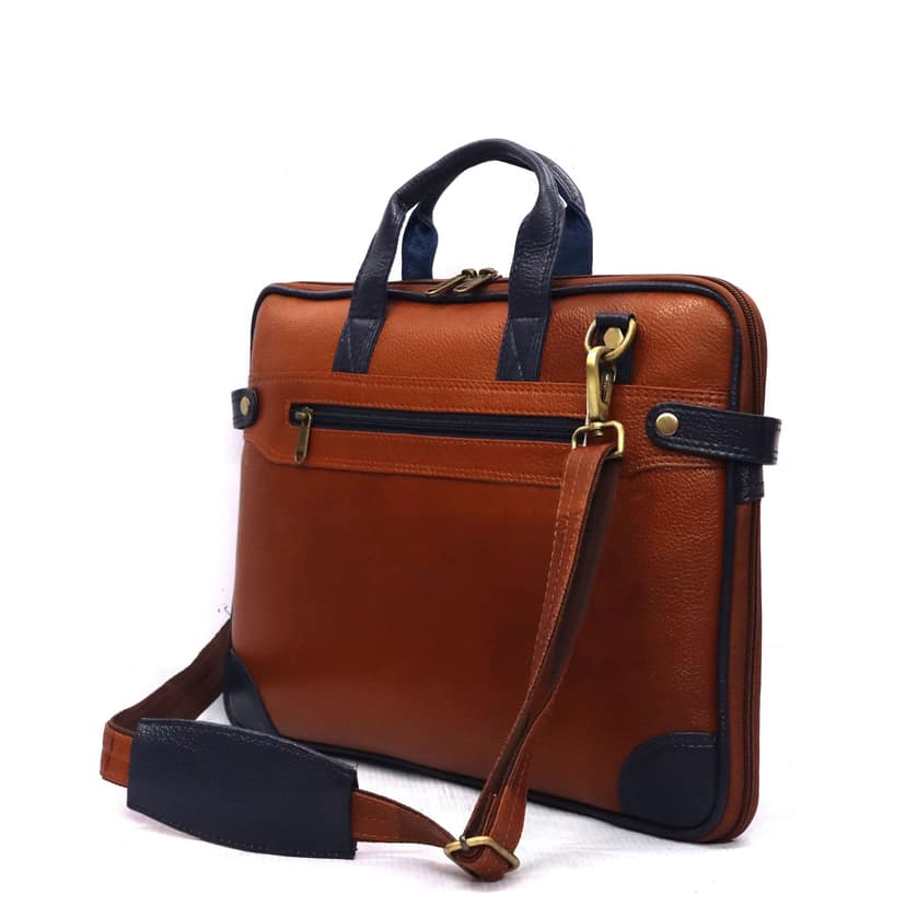 FHS Genuine Leather Laptop Bag for Men - Office Bag, Green & Brown Color - Fits Up to 14/15.6/16 Inch Laptop view 4