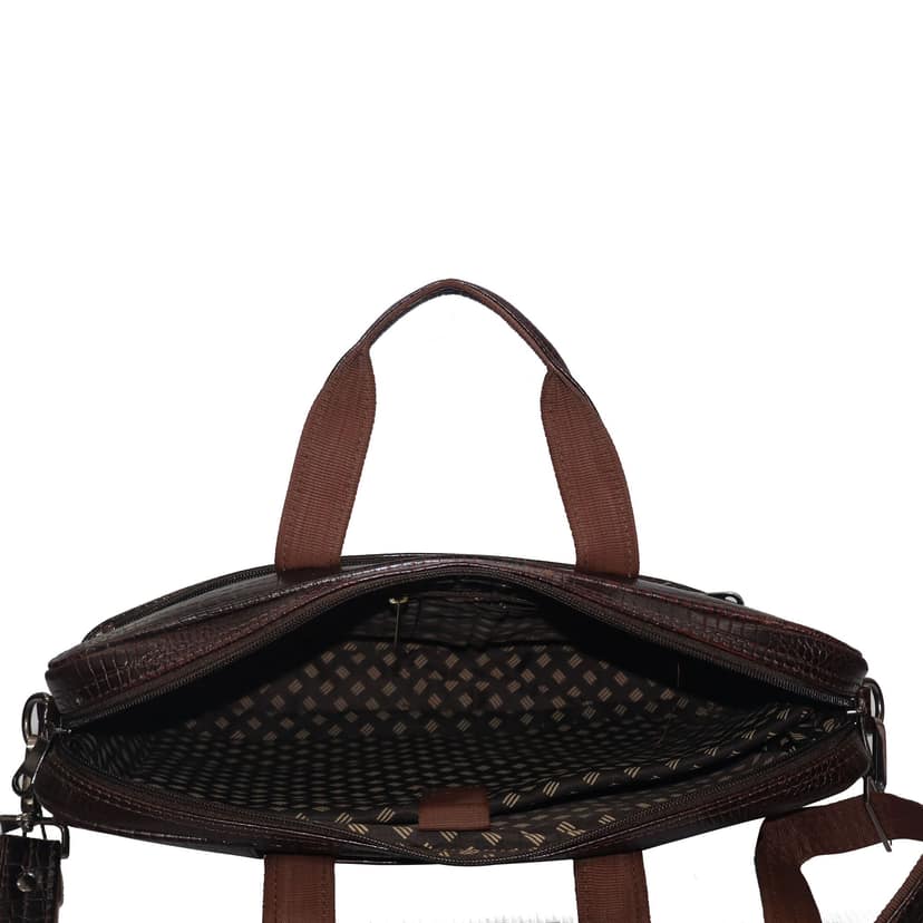FHS Genuine Leather Laptop Bag for Men - Office Bag, Green & Brown Color - Fits Up to 14/15.6/16 Inch Laptop view 6