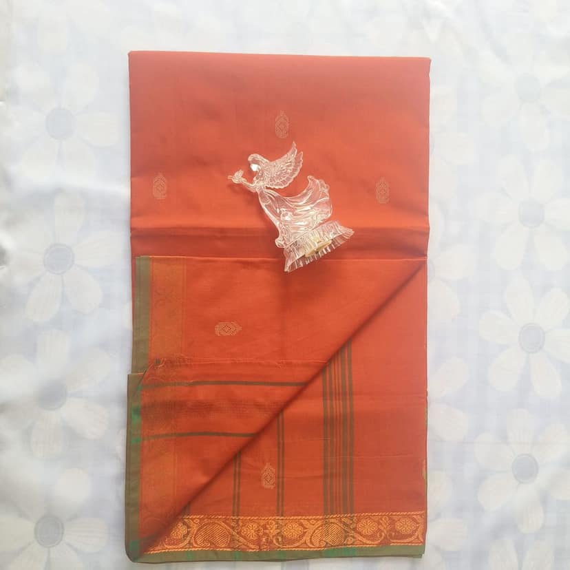 Cotton Saree without Blouse -Mango Design
