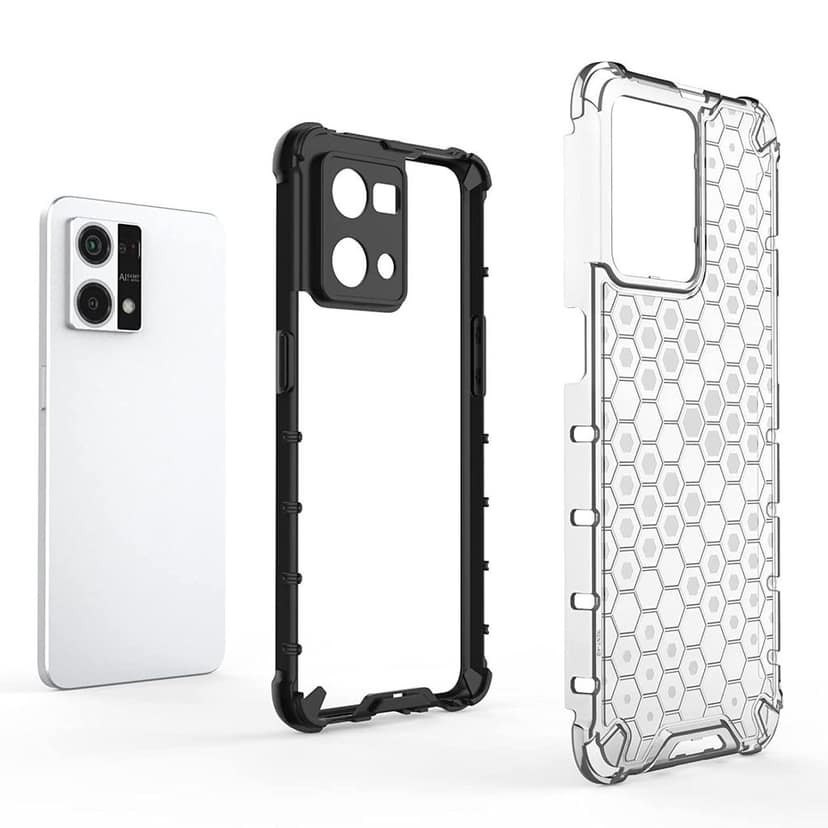 Faircost Hybrid Shockproof Back Cover for Oppo F21 pro 4G Hard Outside Soft Inside- (Polycabonate::Transparent) view 3