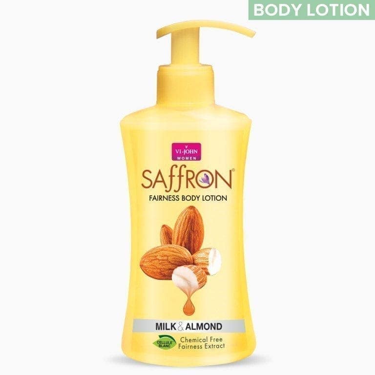 VI-JOHN Women Saffron Chemical Free Milk & Almond Fairness Body Lotion With Vitamin E - 250ML