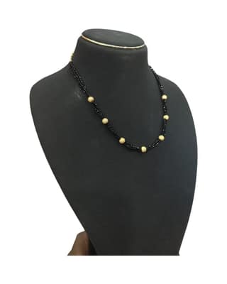 Black and Gold Beaded Necklace