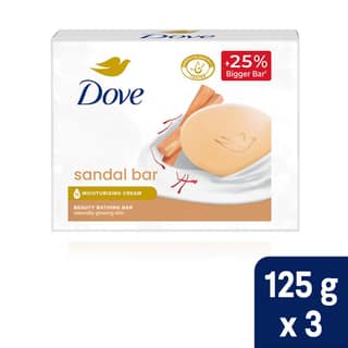 DOVE SANDALWOOD BATHING SOAP BAR 125 GMS X 3 NOS