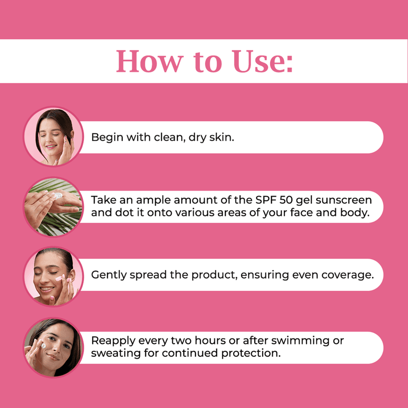 Derma Puritys Sunscreen | SPF 50 Gel Based | Pack of 2 | With Aloe Vera Extract | Protection against UV rays, Non-Greasy, Quick Absorbing, For all Skin Types | 100ml x 2 view 6