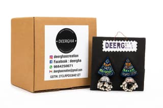 Triangle Oxidised Earrings with Geometric Design and Traditional Finish for Ethnic, Casual and Festive Wear