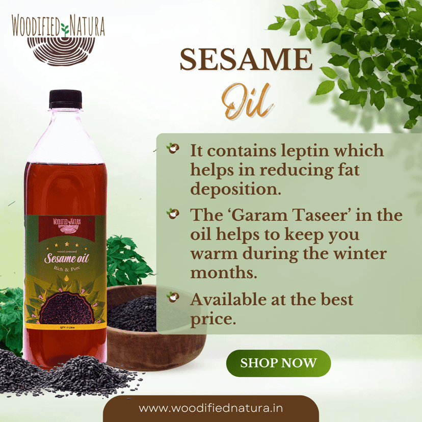 Woodified Natura Organic Wood Pressed Natural Chemical-Free Cold Pressed BLACK Sesame Oil for Cooking (1 LTR) view 4