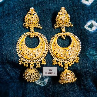 Traditional 1gm gold and micron plated jhumkis