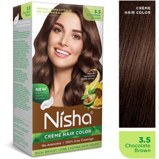 Nisha Creme Hair Colour 3.5 CHOCOLATE BROWN (Pack of 1) , CHOCOLATE BROWN 3.5
