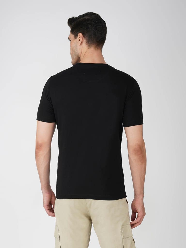 Men’s Pure Cotton Graphic T-Shirt-Black view 2