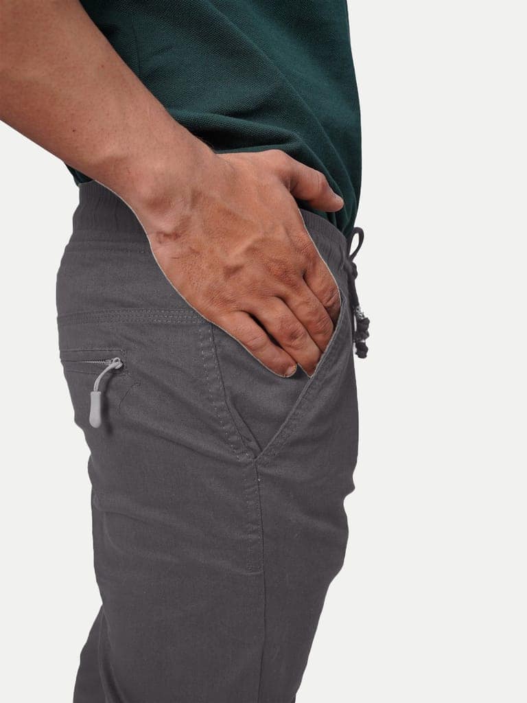 Men Dark Grey Solid Elasticated Joggers view 3
