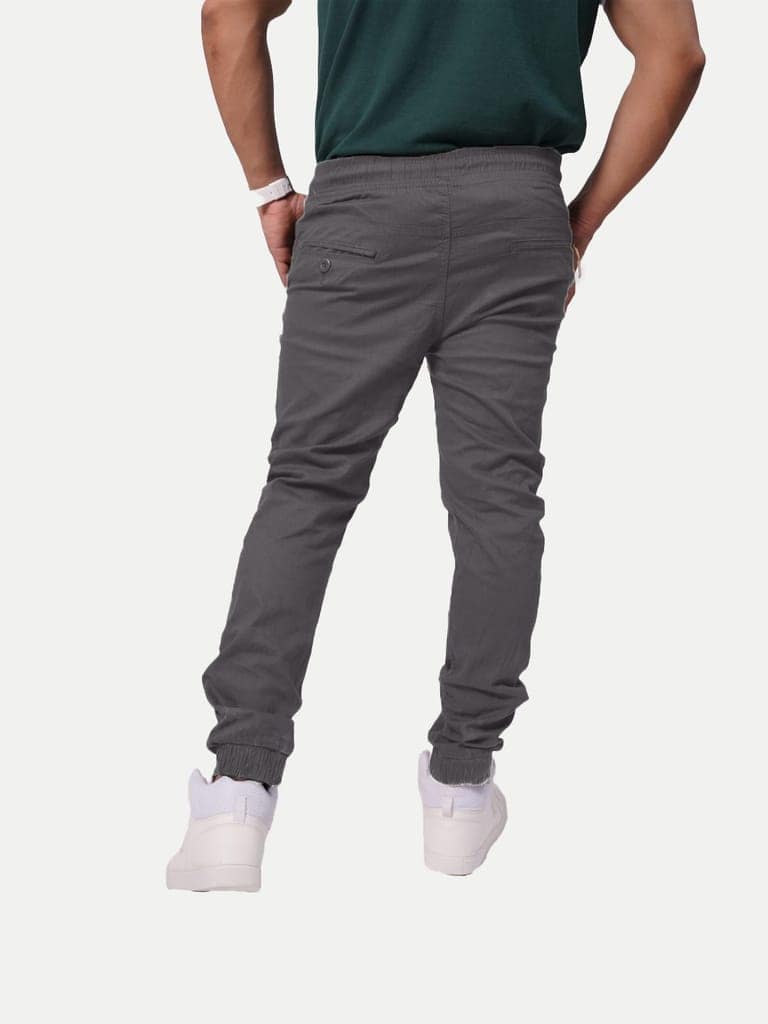 Men Dark Grey Solid Elasticated Joggers view 4