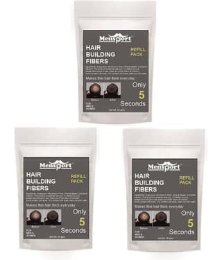 Mensport Hair Building Fibers Instant Fuller Hair 25 gm Pack of 3