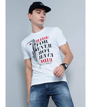 Paul Street Pack of 1 Cotton Slim Fit Men's T-Shirt ( White )
