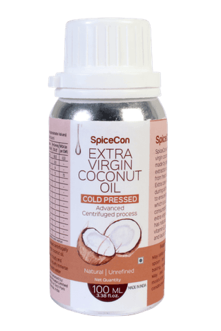 SpiceCon EXTRA VIRGIN COCONUT OIL | Cold Pressed | 100% Pure & Natural Coconut Oil | No Gluten | No Artificial Colors & Flavors (100 ML)