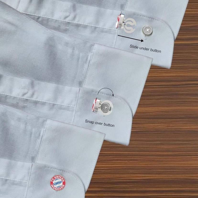 The Smart Buttons - Shirt Button Cover Cufflinks for Men - FC Bayern Munich Style view 5