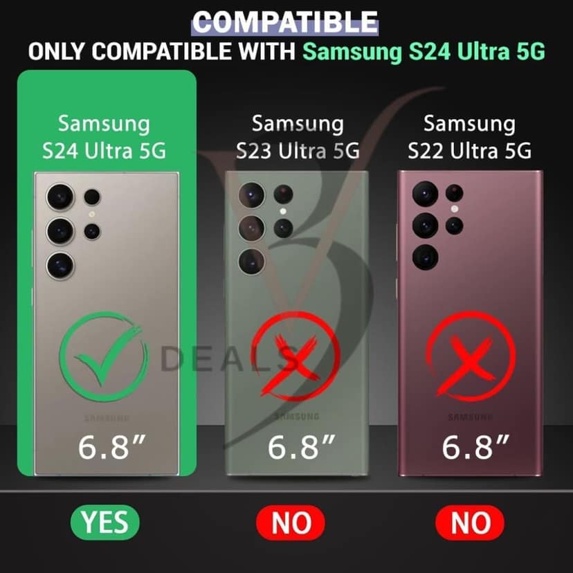 V3Deals Magnetic Wireless Charging Compatible for Samsung Galaxy S24 Ultra 5G Anti-Yellow Shockproof Camera Protection Cover Crystal Clear Case | Light Weight (Transparent, S24 Ultra (Magnetic)) view 2