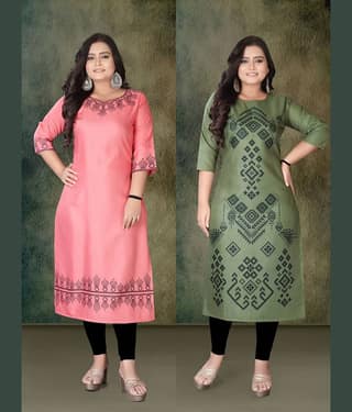 Hetsa Women Rayon Printed A-line Kurti ( Multicolor )