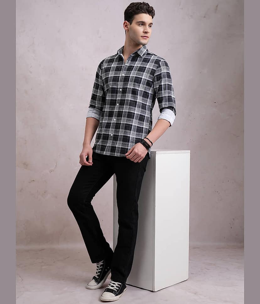 Highlander 100% Cotton Slim Fit Printed Full Sleeves Men's Casual Shirt - Multicolor ( Pack of 1 ) view 2