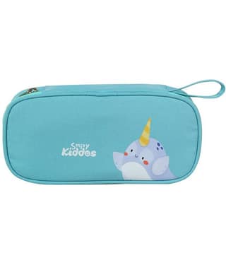 Smily Kiddos Zipper Pencil Pouch Narwhale Light Blue