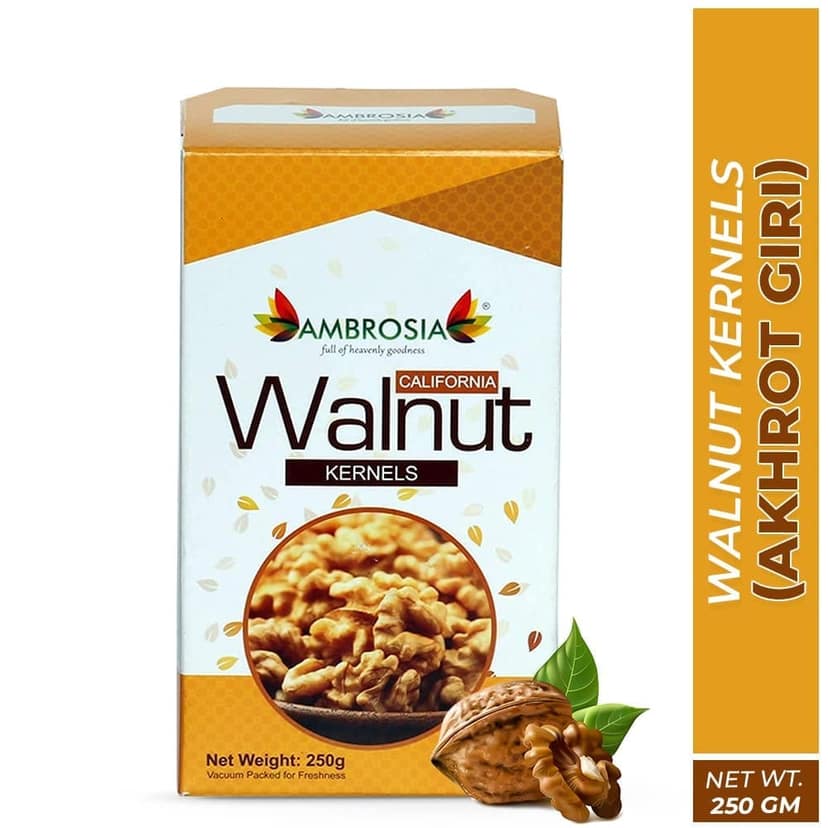 Ambrosia California Walnut Kernels 250g | Extra Light Halves (Pack of 1) view 2