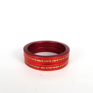 FHS Royal Style Rajasthani Lac Bangles Peach Colour for Girls & Womens- Red