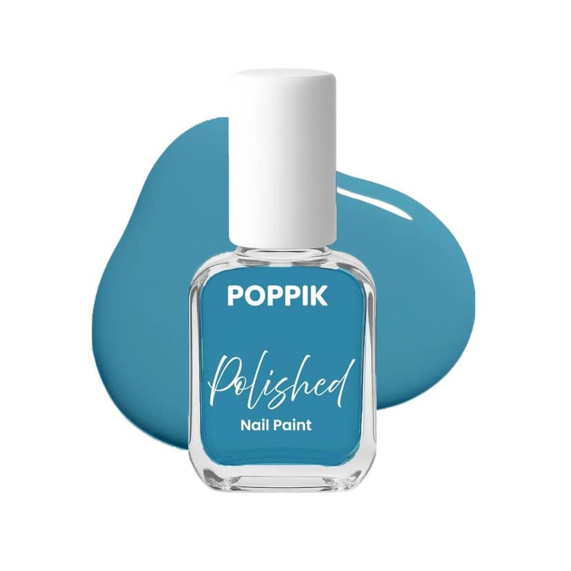 POPPIK Polished Nail Paint 8 ml, Quick-Dry, Long-Lasting & Chip-Resistant Nail Colour with Intense Pigment, Waterproof & Scratch-Proof, Satin Finish, Non-Toxic & Skin-Friendly