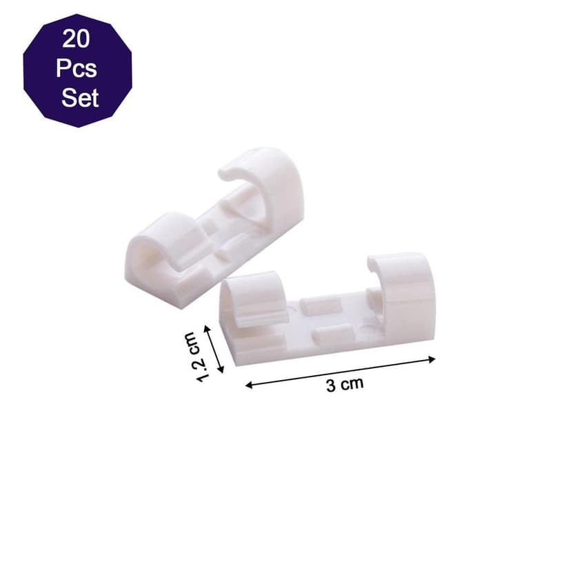 DHRUVINSRI Cable Clips Wire Manage Holder Sticky Mount-Round Plastic Cable Cord - Pack of 20 view 5