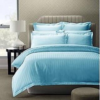 Pure Cotton King size Double Bed Sheets with Satin Strip (TC 300)