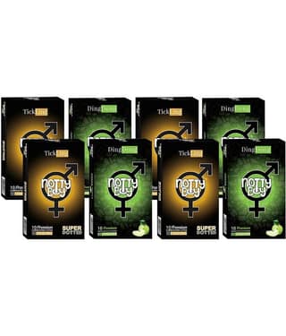 NottyBoy Super Dotted and Flavoured Condoms (Set of 8, 80 Sheets)