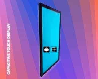 AMS TOUCH 23.8" Hybrid Capacitive Touch Monitor Without Stand, FHD A+ IPS Panel,1920 X 1080, 10 Multi Touch Points, Zero Bezel, IP65 Front, Metal, WALL MOUNTABLE