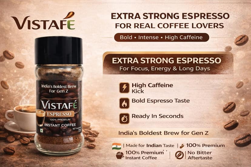 Vistafe Strong Espresso Instant Coffee for Bold Taste view 3