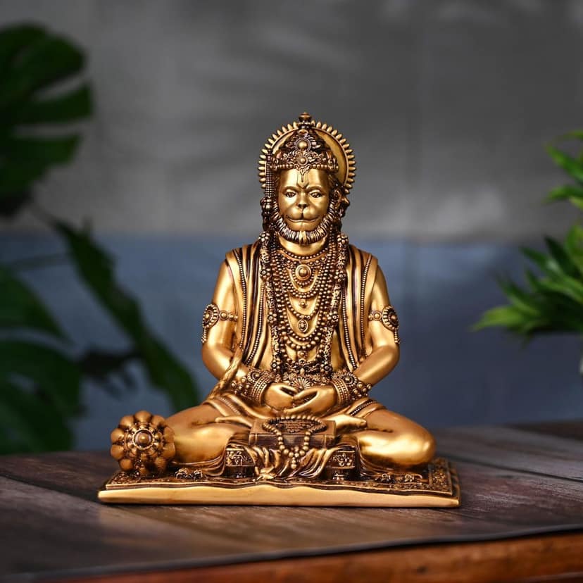 Artarium Meditating Hanuman Murti,Hanuman Statue, Hanuman Idol for Home Temple, Home Decor & Pooja Room Pack of 1 view 2