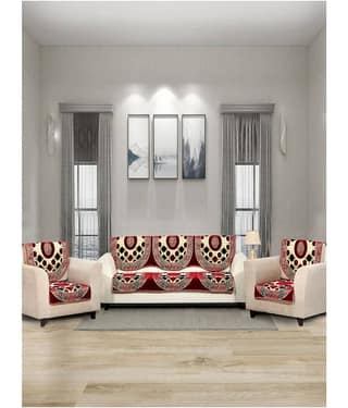 BELLA TRUE 5 Seater Brown Velvet Set of 6 Seat Cover